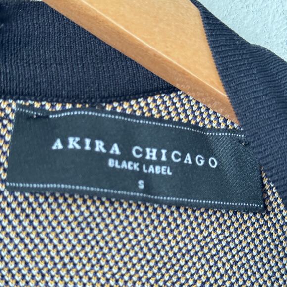 Akira Sweater Dress Womens Small Yellow Blue Geometric Print Bodycon Going Out‎ - Picture 3 of 9